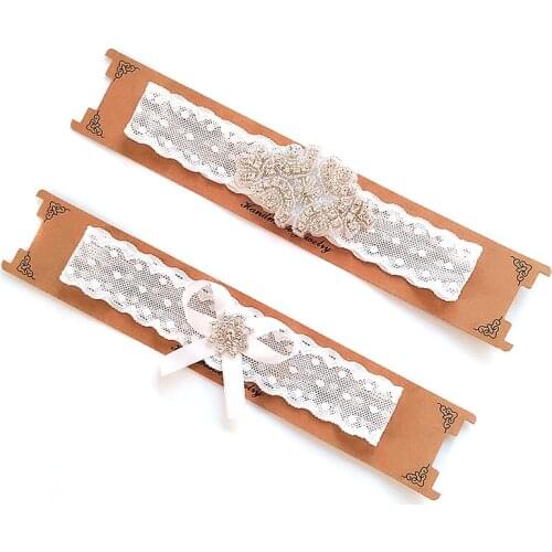 Wedding Garter Rhinestone Bow Lace White Sexy Thigh Ring Bridal Gift for Wife Women Female Fashion