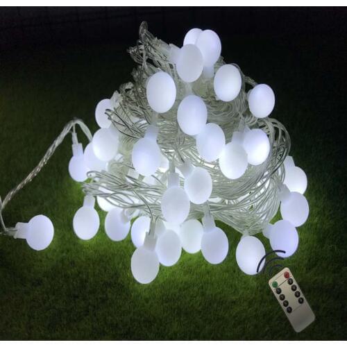7.5M NEW Wireless Remote Control Garland Fairy LED Globe Festoon Ball String Lights Wedding Home Party Indoor Decoration