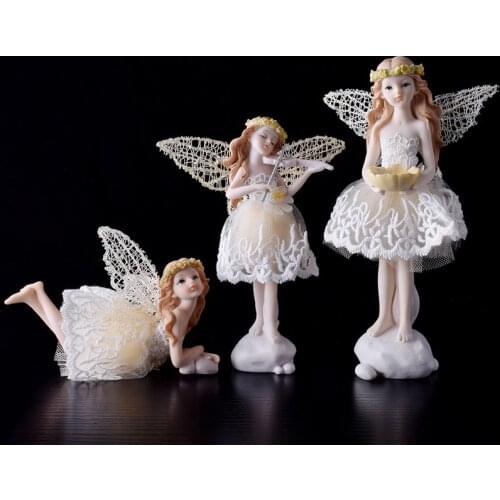 Feng Shui Resin Angel Flower Fairy Ornaments Art Home Childrens Room Table Sculpture Figurines Crafts Decoration Birthday Gifts