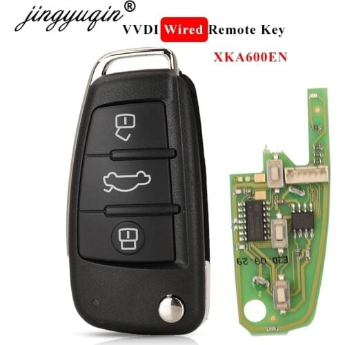 Jingyuqin 5pcs/lot Xhorse VVDI2 XKA600EN for Audi A6L Q7 Type Universal Remote Key 3 Buttons Wired Remote Key for VVDI tool