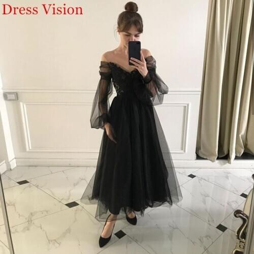 Soft Tulle Sexy V-neck Off Shoulder Long Sleeve Evening Dresses Party Gowns вечернее платье Robe De Soirée De Mariag Party Gowns