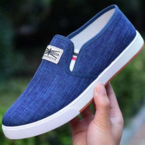 High Quality Canvas Casual Shoes for Men Comfortable Soft Mans Walking Footwear Breathable Canvas Surface Flats Shoes Loafers