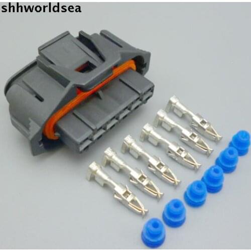 Worldgolden 5/30/100sets 6P 6pin 3.5mm replacement parts socket senser plug,diesel common rail injector/intake pressure plug