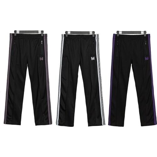 AWGE Needles Pants Rocky Pants Hip Hop 1:1 High Quality Butterfly embroidery Track Sweatpants Japan Needles Trousers