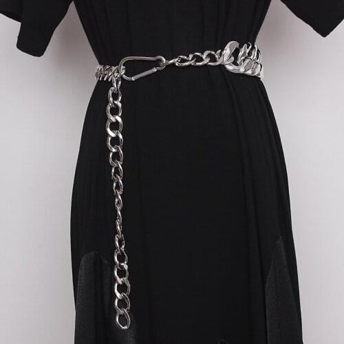 Womens Runway Fashion Chain Cummerbunds Female Dress Corsets Waistband Belts Decoration Wide Belt TB1660