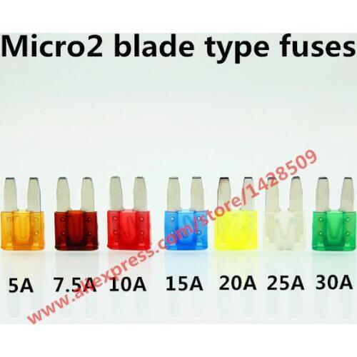 14 Pcs Micro2 ATR Automotive Fuses 5A 7.5A 10A 15A 20A 25A 30A Set Pack For Ford Mondeo Focus Dodge JEEP Cars