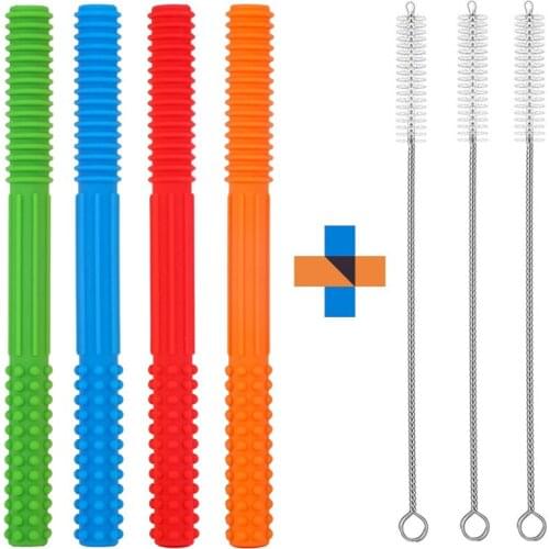 2 PC Dental Care Baby Teether Hollow gutta percha Food grade soft silica gel Hollow tube baby molars Gum toys Pacifier Feeding