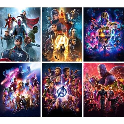 Marvel 5D Diamond Painting Avengers: Endgame New Arrivals Portrait Hobby Art DIY Mosaic Full Square Round Drill Home Decoration