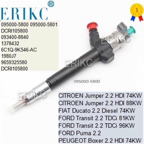 6C1Q-9K546-AC 095000-5800 095000-5801 Common Rail Injection 9659325580 Diesel Fuel Injector for DENSO 5800 Citroen Ford Fiat 2.2