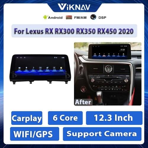 Android Player GPS Navigator For Lexus RX RX300 RX350 RX450 2020 car accessories 12.3 inch support DVD Multimedia Player