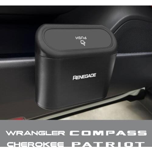 Car Trash Bin For Jeep RENEGADE WRANGLER CHEROKEE COMPASS PATRIOT TRAILHAWK COMMANDER LIBERTY RUBICON Garbage Can Accessories