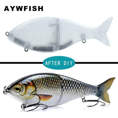 AYWFISH 5PCS A Lot Unpainted Glide 178mm 77g Multi Joint Swimbait DIY Customized Color Two -Section Hard Bait Blank Fishing Lure