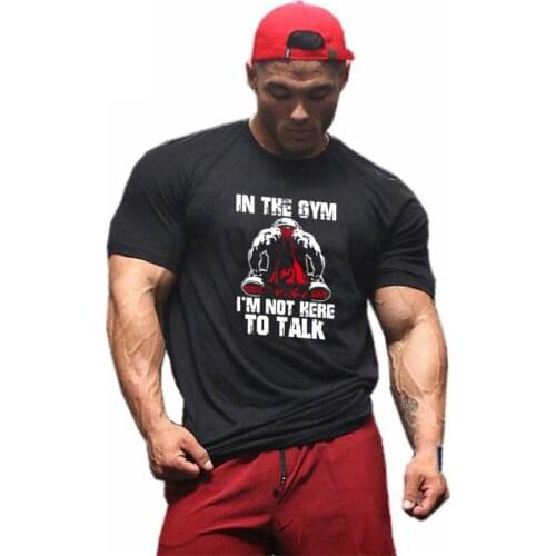 Running T Shirt Fitness Men Tshirt Summer cotton Fashion Men Short Sleeve T Shirt Bodybuilding tshirt Gym Workout Clothing