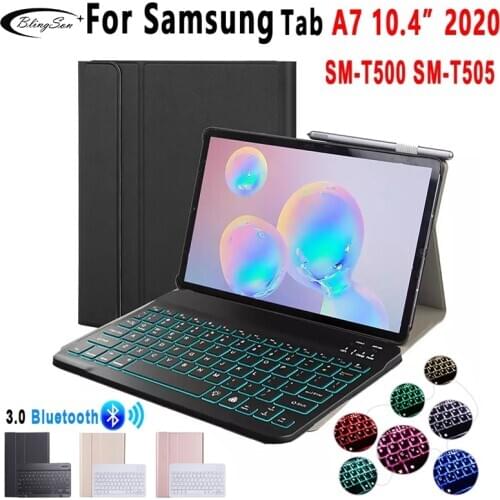Bluetooth keyboard Magnetic Case For Samsung Galaxy Tab A7 10.4 inch 2020 SM-T500 T505 Wireless Keyboard Stand Tablet Slim Cover