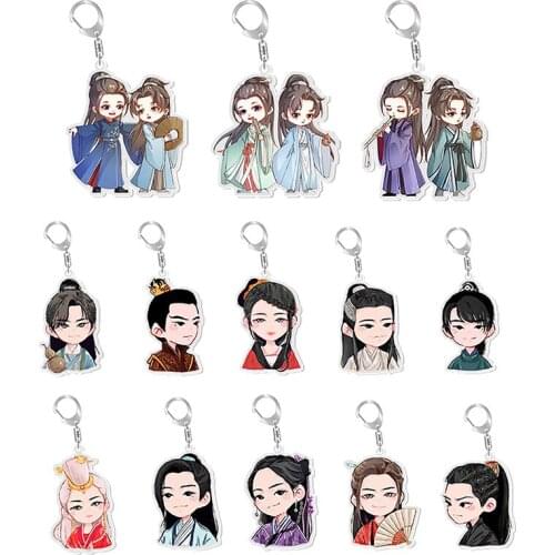 Word of Honor Keychain Man Cartoon Key Chain Women Cute Acrylic Key Ring Chain for Pants Kids Pendant Key Holder Bag Accessories