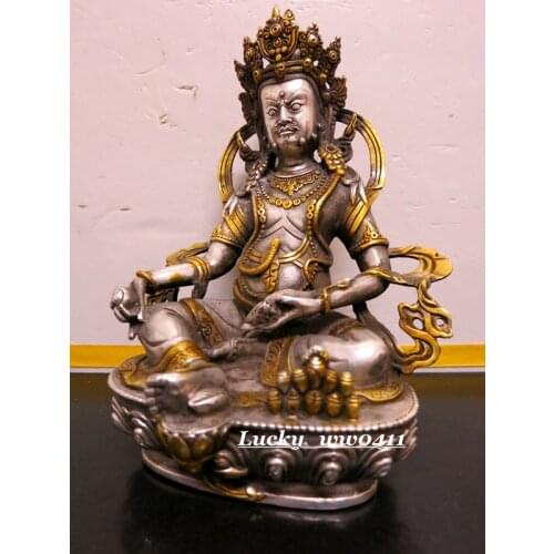 Budismo tibetano, Jambhala amarilla, el Dios de la riqueza estatua de bronce de Buda, Bodhisattva, se puede instalar el depósit