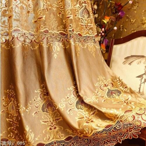 European Luxury elegance Embroidery Blackout curtain for Livingroom French Window Curtain Shading Window fabric