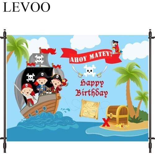 LEVOO Photography Background Pirate Treasure Adventure Birthday Theme Background Photobooth Photo Studio Shoot Prop