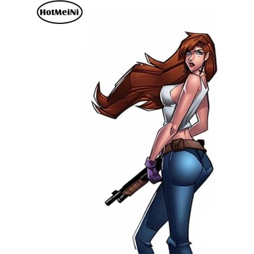HotMeiNi 13cm x 7.4cm Car Sticker Sexy Women Soldiers Vinyl Decal Car Styling JDM Motorcycle Tuning Accessories Girl Graphics