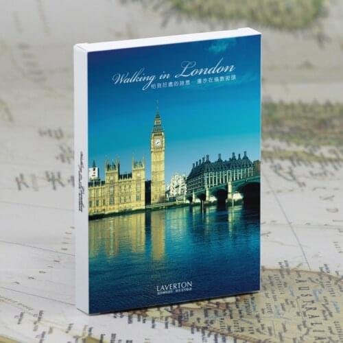 30pcs / set World Scenic Series Postcard Envelope London City View Night View Scenic Postcard Decorative card