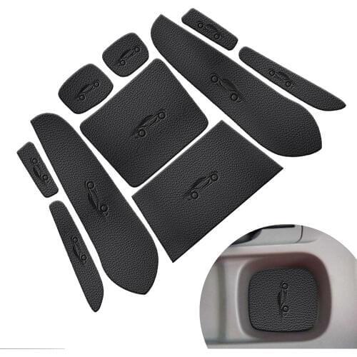 Car Door Groove Mat PU Leather Car Anti Slip Mat For Chevrolet Sail AT 2010-2013 Non-Slip Covers Interior Door Mats Cup Pad 10pc