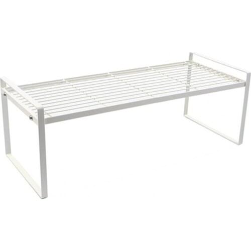 Kitchen Shelf Removable Double Guardrail Design Metal White Black Stable Home Storage Holder Household Sundries Storage Racks