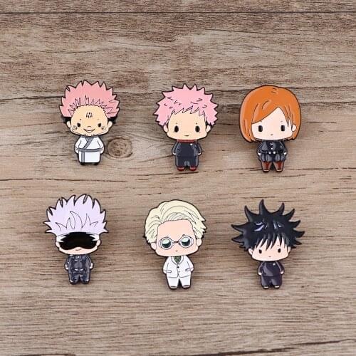 LT457 Jujutsu Kaisen Cute Anime Icons Manga Enamel Pins Custom Brooches Lapel Badge Jewelry For Friends Kids Gift