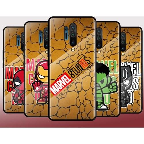Marvel Hero Comic Fashion Tempered Glass Hot New Shell Luxury Cover For Oneplus 7 7T 8 Z 8 8T 9 9R Nord PRO 5G Phone Case