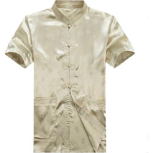 2018 New Summer Rayon Linen Dress Costume Tang Suit Jacket Mens Short-sleeved Morning Clothing Chinese Traditional Clothes