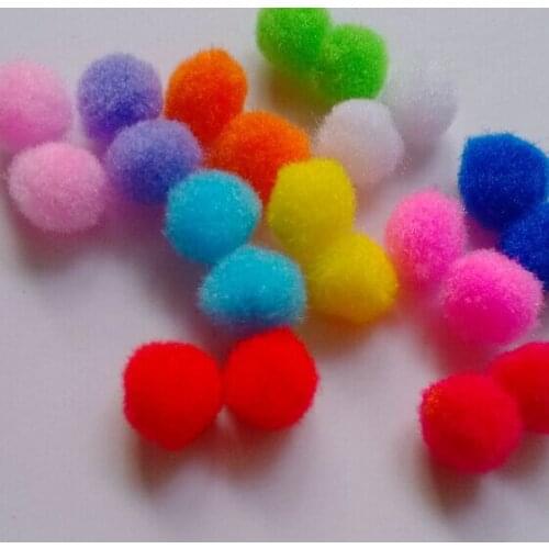 Pom poms soft balls fluffy decorative balls crafts work mix color 15mm 500pcs/lot