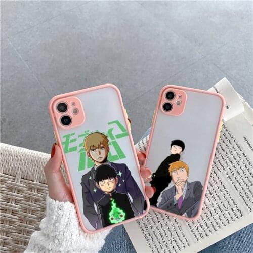 Mob Psycho 100 anime luxury Phone Cases funda matte transparent For iphone 7 8 11 12 plus mini x xs xr pro max cover