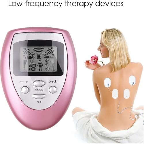 Pink TENS Body Massager Electric Muscle Stimulator Vibrating Meridian Pulse Electrotherapy Physical Therapy Pain Relief Dropship