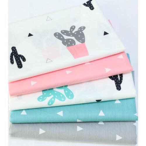 Plant Print Twill Cotton Fabric DIY Tissue Patchwork Telas Sewing Craft Baby Toy Dolls Bedding Quilt Home Textile Cloth Tecido