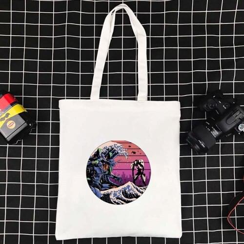 Wave Series Collapsible Shopping Bag Foldable Ecobag Polyester Handbag Harajuku Shopper Bag Large Tote Reusable Canvas Bag