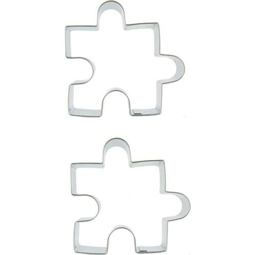 Medium Puzzle shape 2 piece cookie cutting molds, baking tools, cake decorating soft candy tools