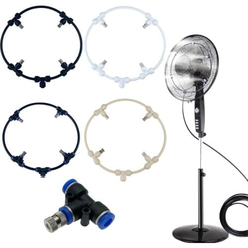 3 Meters Fan Misting Kit For Summer Cooling Patio Breeze With 1/4'' Quick Pushing Brass Nozzle 3/4'' Plastic Adapter