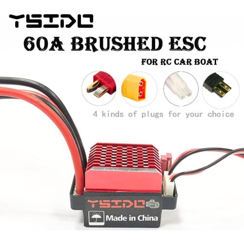 WaterProof 60A Brushed Electric Speed Controller ESC for RC 1/10 Touring Car Buggy Short-Course Truck Monster Crawler Tank