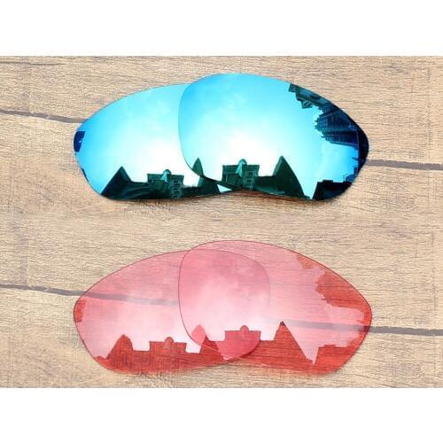 Vonxyz 2 Pairs Ice Mirror & Pink Replacement Lenses for-Oakley Straight Jacket 2007 Frame