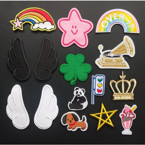 Angel Wings Embroidery Patches Iron On Patch Embroidered Patchs Badge Appliques For Clothing Rainbow Stickers Backpack Bags