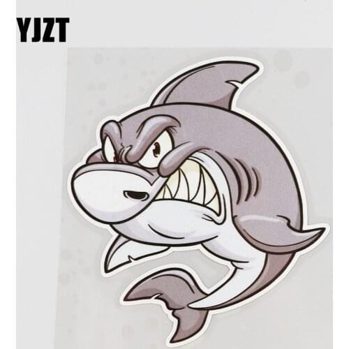 YJZT 12.1CMX13.5CM Fierce Shark Car Sticker Beautiful Pvc Decal Accessories 6A-0124