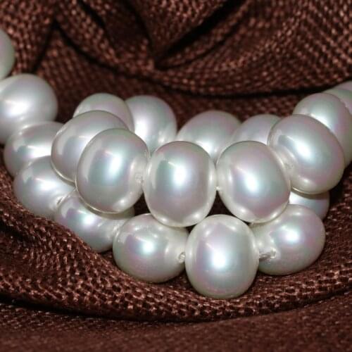 High quality natural white shell pearl beads oval fine jewelry making 13*15mm luxury women fashoin loose beads 15inch B2277