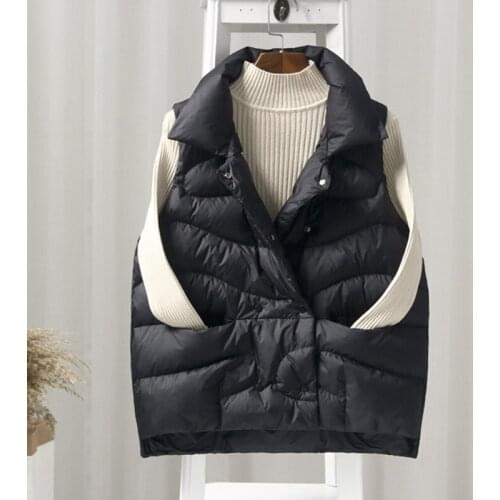 2XL Large Size Waistcoat Women Warm Vest Ultra Light Down Vest Women Sleeveless Winter Warm Vest