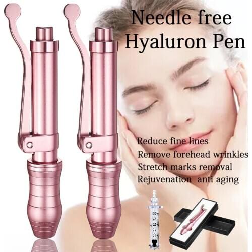 0.3ml Needle Free Pink Meso Injection Gun Hyaluron Pen for Wrinkles Removal Skin Rejuvenation Lips Lifting Lip Portable Atomizer