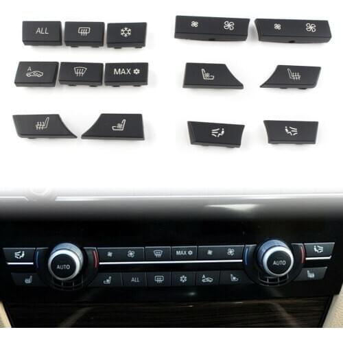 14pcs/set Car Button Key Caps Repair A/C Heater Switch For BMW 5 6 7 Series F01 F02 F07 F10 F11 F06 F12 F13 61319313924
