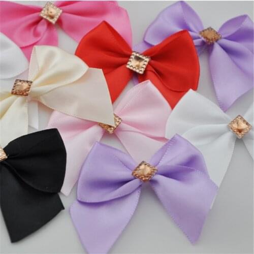 20PC Ribbon Bows Flower the Rhinestone Appliques Sewing Craft Lots B229