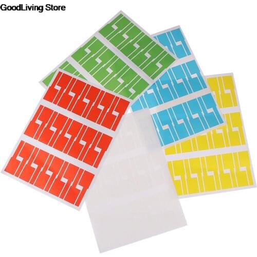 30pcs/sheet Self-adhesive Cable Sticker Waterproof Identification Tags Labels Organizers Colorful Identification Tags