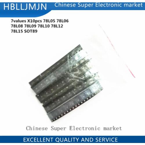 7values X10pcs=70PCS 78L05 78L06 78L08 78L09 78L10 78L12 78L15 SOT89
