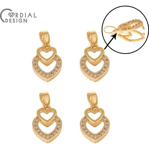 Cordial Design 50Pcs 10*15MM Jewelry Accessories/CZ Charms Base/Connectors/Hand Made/DIY Making/Jewelry Findings & Components