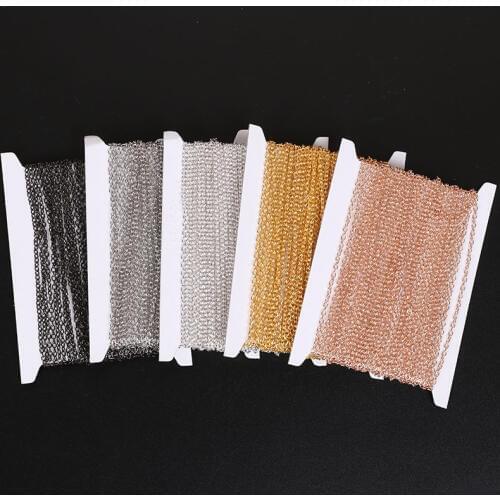 10m/roll Diameter 2/2.5/3mm Iron Metal Chains Bulk Necklace Components Gold Silver Color Open Link Chain For Diy Jewelry Making