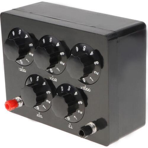 Black Resistance Box Iron Variable Decade Resistor Resistance Box 0-9999.9 Ohm 165X125X60Mm forPhysical Teaching